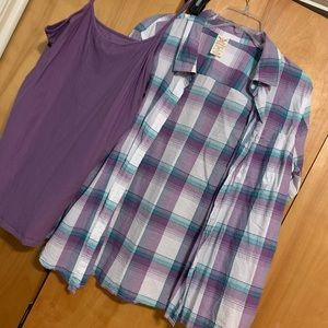Cotton striped shirt with tank